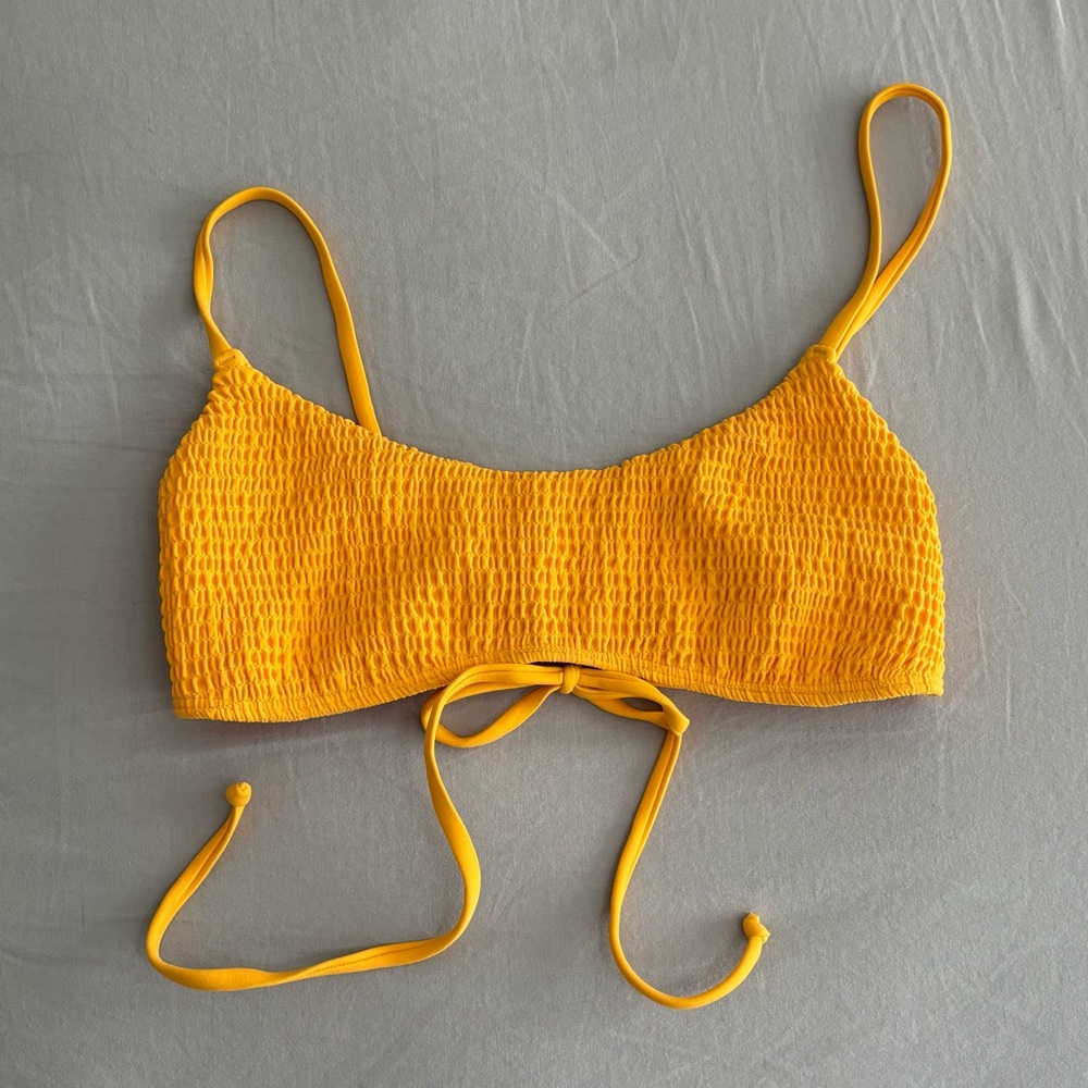 Yellow Hollister tie back bikini top